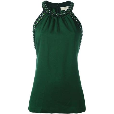 michael kors green top|michael kors sleeveless tops.